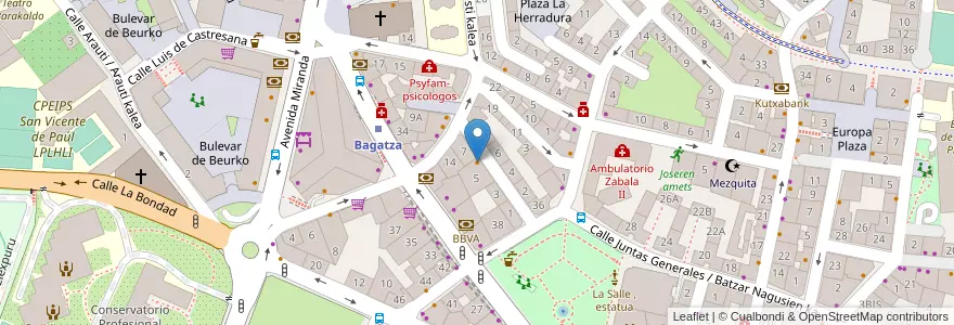 Mapa de ubicacion de Trifi en España, Euskadi, Bizkaia, Bilboaldea, Barakaldo.