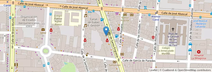 Mapa de ubicacion de Trikki Nueva Orleans Traditional Cuisine en إسبانيا, منطقة مدريد, منطقة مدريد, Área Metropolitana De Madrid Y Corredor Del Henares, مدريد.