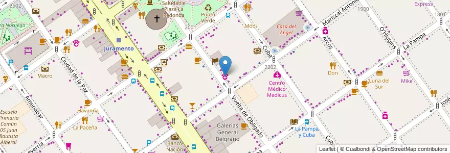 Mapa de ubicacion de Trinidad, Belgrano en アルゼンチン, Ciudad Autónoma De Buenos Aires, ブエノスアイレス, Comuna 13.