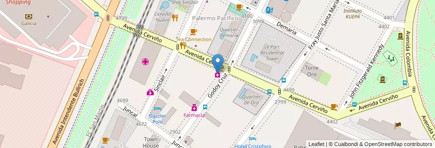 Mapa de ubicacion de Trinidad, Palermo en アルゼンチン, Ciudad Autónoma De Buenos Aires, ブエノスアイレス, Comuna 14.