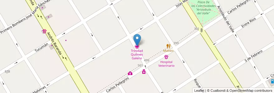 Mapa de ubicacion de Trinidad Quilmes Galeno en 阿根廷, 布宜诺斯艾利斯省, Partido De Quilmes, Quilmes.