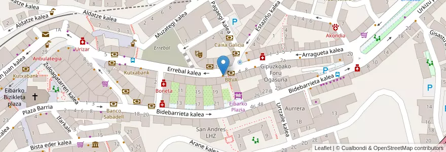 Mapa de ubicacion de Trinkete en Spanien, Autonome Gemeinschaft Baskenland, Gipuzkoa, Debabarrena, Eibar.