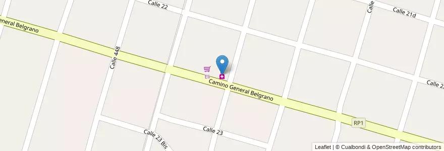 Mapa de ubicacion de Troiani, City Bell en 아르헨티나, 부에노스아이레스주, Partido De La Plata, City Bell.