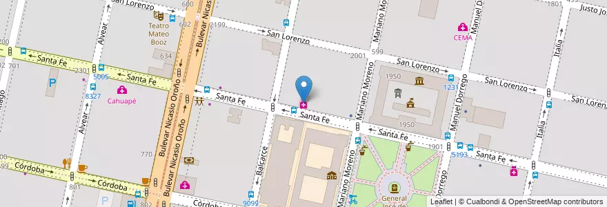Mapa de ubicacion de Troncoso en الأرجنتين, سانتا في, Departamento Rosario, Municipio De Rosario, روساريو.