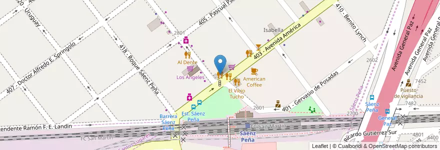 Mapa de ubicacion de Tropicana en Arjantin, Buenos Aires, Partido De Tres De Febrero.