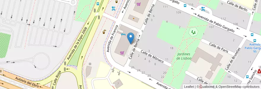 Mapa de ubicacion de TRYP Zaragoza Hotel / Mercadona en スペイン, アラゴン州, サラゴサ, Zaragoza, サラゴサ.