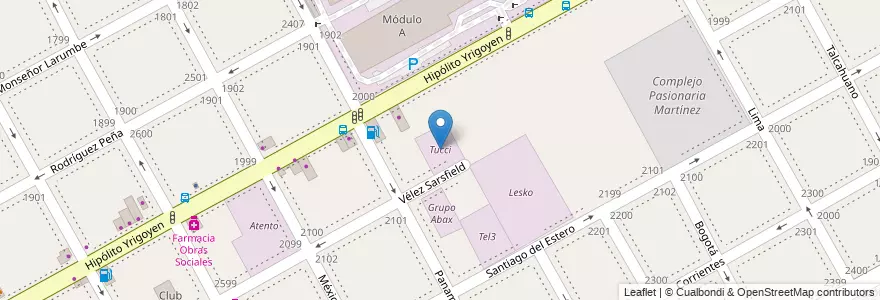 Mapa de ubicacion de Tucci en Arjantin, Buenos Aires, Partido De San Isidro, Martínez.