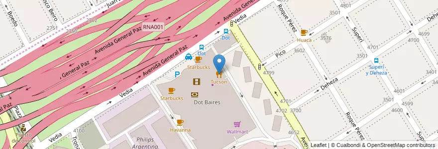 Mapa de ubicacion de Tucson, Saavedra en Argentina, Ciudad Autónoma De Buenos Aires, Comuna 12, Partido De Vicente López, Buenos Aires, Vicente López.