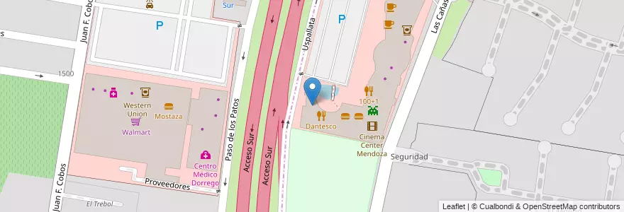 Mapa de ubicacion de Tucson Steak House & Bar en الأرجنتين, تشيلي, Mendoza, Departamento Guaymallén.