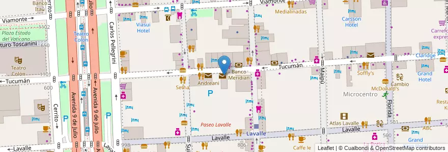 Mapa de ubicacion de Tucuman 8-30, San Nicolas en آرژانتین, Ciudad Autónoma De Buenos Aires, Comuna 1, Buenos Aires.