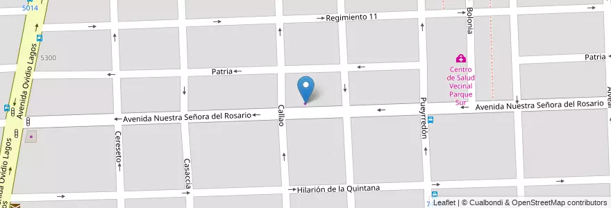 Mapa de ubicacion de Tulin Tulin en Argentinië, Santa Fe, Departamento Rosario, Municipio De Rosario, Rosario.