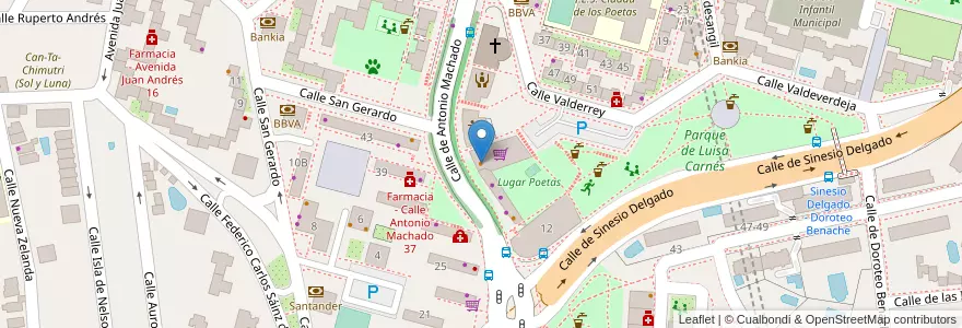 Mapa de ubicacion de Tulipán en Spanje, Comunidad De Madrid, Comunidad De Madrid, Área Metropolitana De Madrid Y Corredor Del Henares, Madrid.