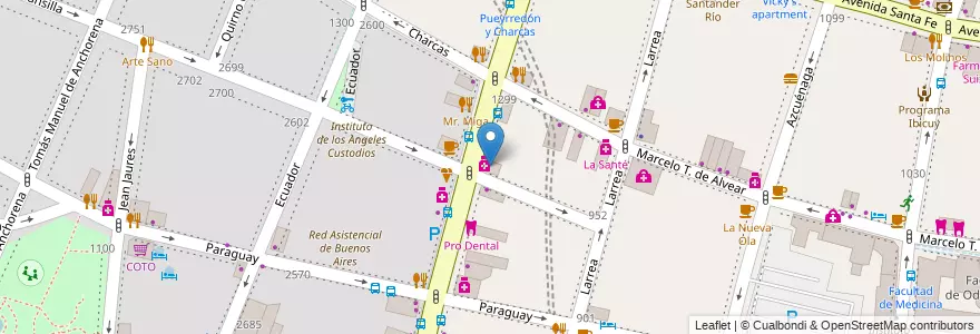 Mapa de ubicacion de Tuo Tempo, Recoleta en Argentinien, Ciudad Autónoma De Buenos Aires, Comuna 2, Buenos Aires.
