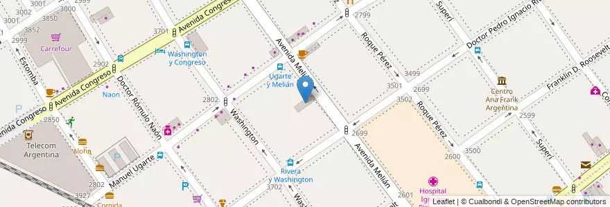 Mapa de ubicacion de Turner Argentina Sede Melián, Coghlan en Arjantin, Ciudad Autónoma De Buenos Aires, Comuna 12, Buenos Aires.
