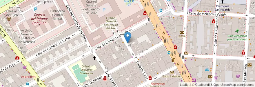 Mapa de ubicacion de TUTOR, CALLE, DEL,68 en إسبانيا, منطقة مدريد, منطقة مدريد, Área Metropolitana De Madrid Y Corredor Del Henares, مدريد.