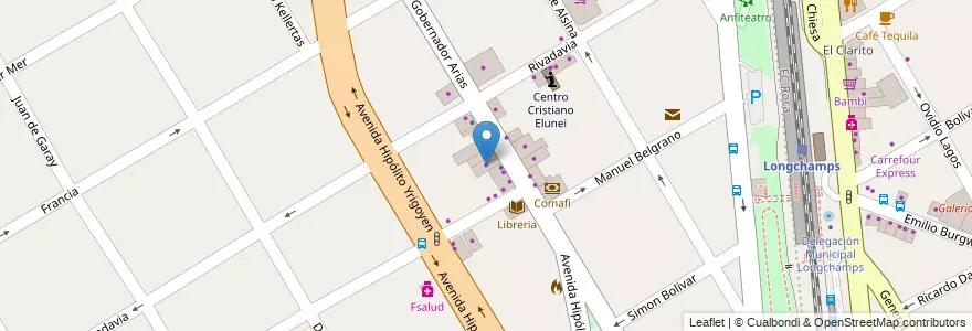 Mapa de ubicacion de Tutti Ormire en Arjantin, Buenos Aires, Partido De Almirante Brown, Longchamps.