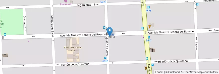 Mapa de ubicacion de TV Salud en Argentina, Santa Fe, Departamento Rosario, Municipio De Rosario, Rosário.