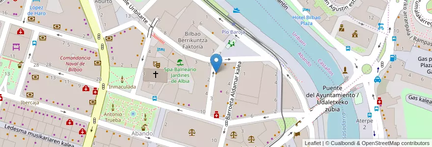 Mapa de ubicacion de txoko Piperrak en Sepanyol, Negara Basque, Bizkaia, Bilboaldea, Bilbao.