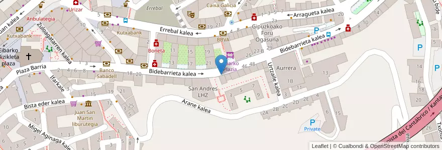 Mapa de ubicacion de Txomo en Spanien, Autonome Gemeinschaft Baskenland, Gipuzkoa, Debabarrena, Eibar.