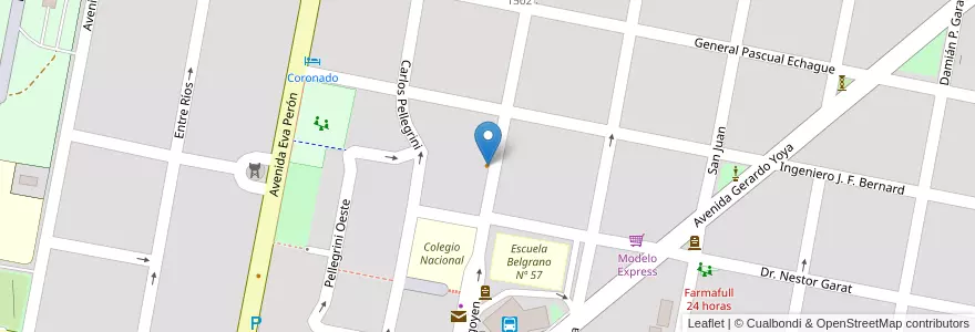 Mapa de ubicacion de Tyto pizzas en Argentinien, Provinz Entre Ríos, Departamento Concordia, Distrito Suburbios, Concordia, Concordia.