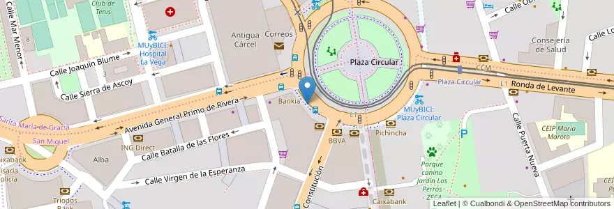 Mapa de ubicacion de U invertida en إسبانيا, منطقة مرسية, منطقة مرسية, Área Metropolitana De Murcia, Murcia.