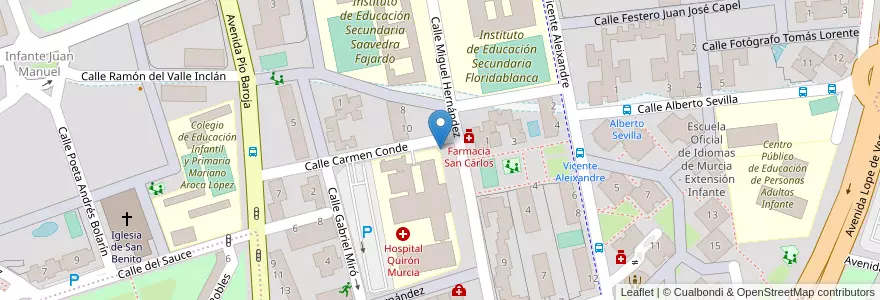 Mapa de ubicacion de U invertida en 西班牙, Región De Murcia, Región De Murcia, Área Metropolitana De Murcia, Murcia.
