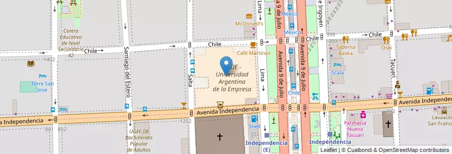 Mapa de ubicacion de UADE - Universidad Argentina de la Empresa, Montserrat en آرژانتین, Ciudad Autónoma De Buenos Aires, Comuna 1, Buenos Aires.