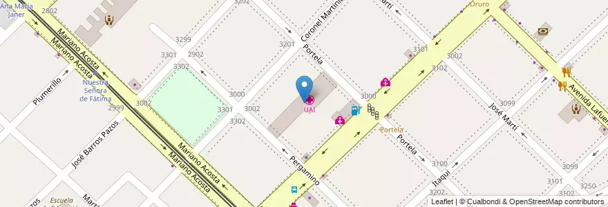 Mapa de ubicacion de UAI, Villa Soldati en 阿根廷, Ciudad Autónoma De Buenos Aires, 布宜诺斯艾利斯, Comuna 8.