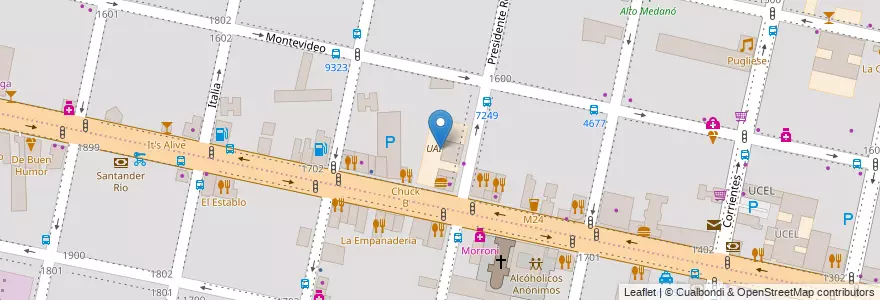 Mapa de ubicacion de UAI en アルゼンチン, サンタフェ州, Departamento Rosario, Municipio De Rosario, ロサリオ.