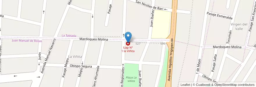 Mapa de ubicacion de Uap Nº 1 la Viñita en 아르헨티나, Catamarca, Departamento Capital, Municipio De San Fernando Del Valle De Catamarca, San Fernando Del Valle De Catamarca.
