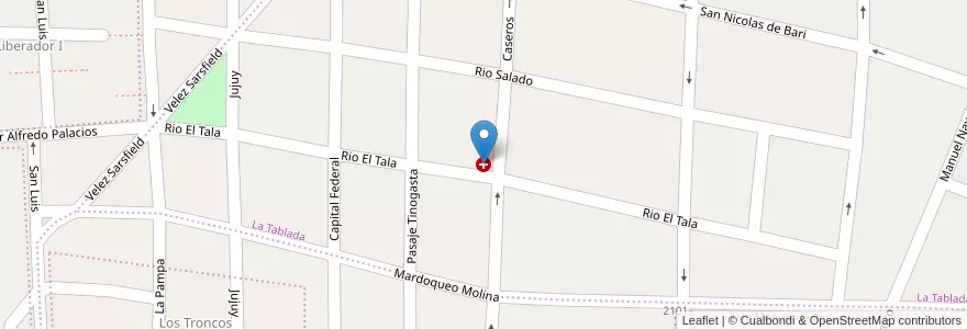 Mapa de ubicacion de Uap Nº 6 la Tablada en 아르헨티나, Catamarca, Departamento Capital, Municipio De San Fernando Del Valle De Catamarca, San Fernando Del Valle De Catamarca.