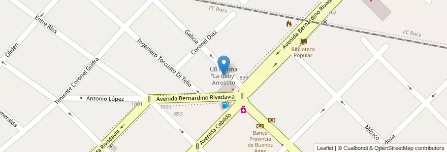 Mapa de ubicacion de UB Norma "La Gaby" Arrostito en Argentinien, Provinz Buenos Aires, Partido De Avellaneda, Piñeyro.