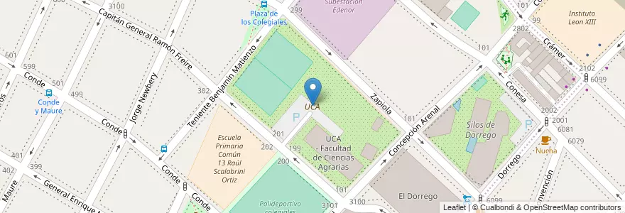 Mapa de ubicacion de UCA, Colegiales en Argentinien, Ciudad Autónoma De Buenos Aires, Buenos Aires.