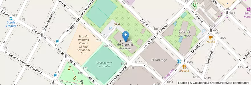 Mapa de ubicacion de UCA - Facultad de Ciencias Agrarias, Colegiales en الأرجنتين, Ciudad Autónoma De Buenos Aires, Buenos Aires.