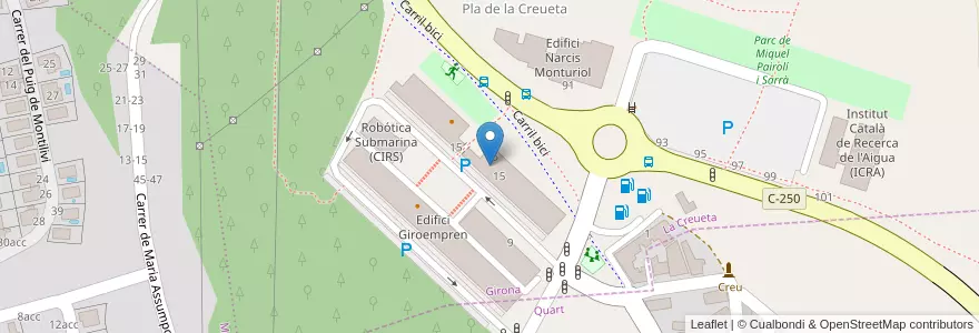 Mapa de ubicacion de UdG FUNDACIÓ UNIVERSITAT DE GIRONA en Spain, Catalonia, Girona, Gironès, Girona.