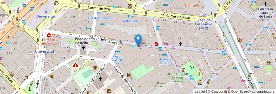 Mapa de ubicacion de Udon noodle & restaurant en اسپانیا, Catalunya, Barcelona, Barcelonès, Barcelona.