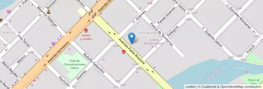 Mapa de ubicacion de UEP Nº 23 Los Girasoles en Аргентина, Чако, Departamento San Fernando, Ресистенсия, Resistencia.