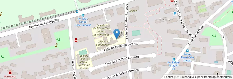 Mapa de ubicacion de UFIL Cid Campeador en اسپانیا, بخش خودمختار مادرید, بخش خودمختار مادرید, Área Metropolitana De Madrid Y Corredor Del Henares, مادرید.