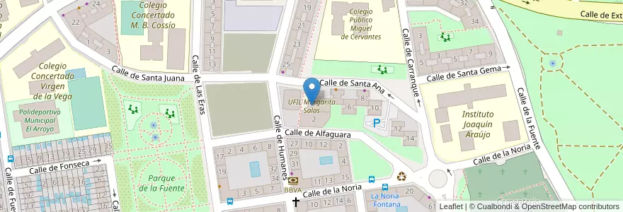 Mapa de ubicacion de UFIL Margarita Salas en Espagne, Communauté De Madrid, Communauté De Madrid, Área Metropolitana De Madrid Y Corredor Del Henares, Fuenlabrada.