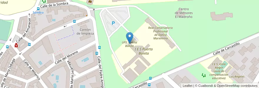 Mapa de ubicacion de UFIL Puerta Bonita en Spagna, Comunidad De Madrid, Comunidad De Madrid, Área Metropolitana De Madrid Y Corredor Del Henares, Madrid.