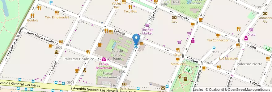 Mapa de ubicacion de Ugarteche, Palermo en 阿根廷, Ciudad Autónoma De Buenos Aires, 布宜诺斯艾利斯, Comuna 14.