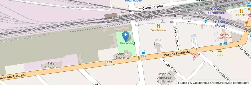 Mapa de ubicacion de UGC N°2 en Argentina, Buenos Aires, Partido De Morón, Haedo.