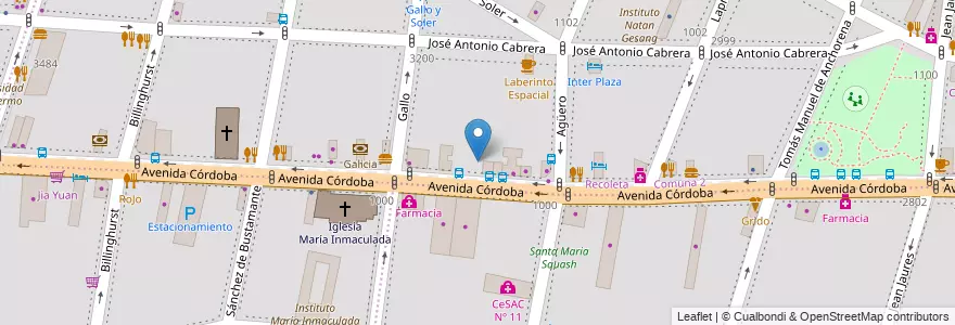Mapa de ubicacion de UGEE 03 Bachillerato Popular de Adultos y Adolescentes Maderera Córdoba, Recoleta en Argentina, Autonomous City Of Buenos Aires, Comuna 2, Autonomous City Of Buenos Aires.