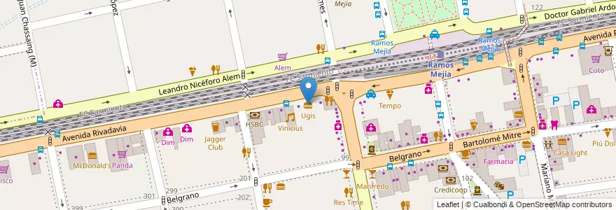 Mapa de ubicacion de Ugis en Arjantin, Buenos Aires, Partido De La Matanza, Ramos Mejía.