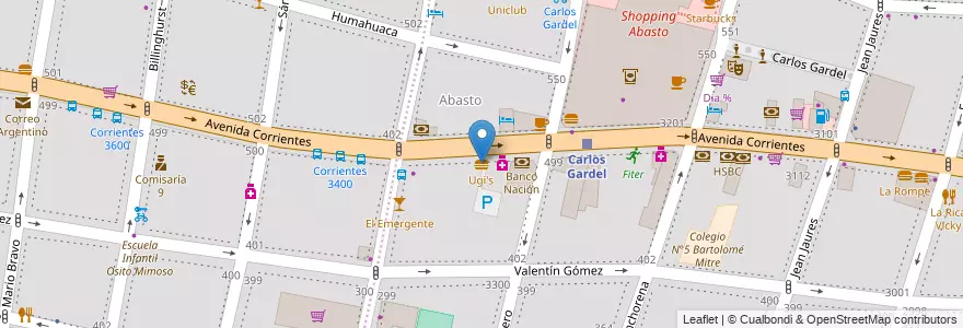 Mapa de ubicacion de Ugi's, Balvanera en アルゼンチン, Ciudad Autónoma De Buenos Aires, Comuna 5, Comuna 3, ブエノスアイレス.