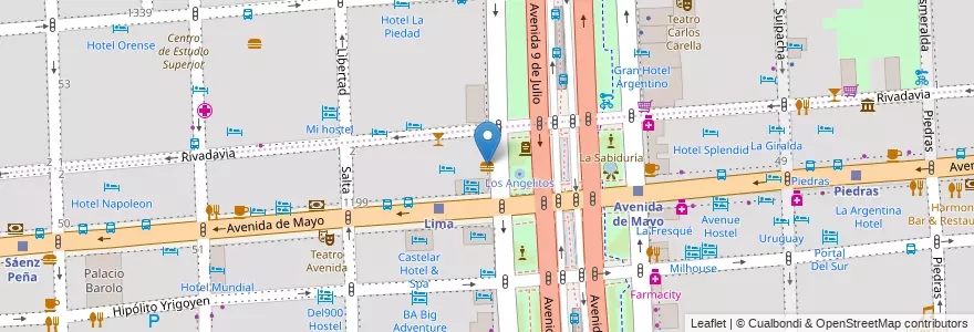 Mapa de ubicacion de Ugi's, Montserrat en アルゼンチン, Ciudad Autónoma De Buenos Aires, Comuna 1, ブエノスアイレス.