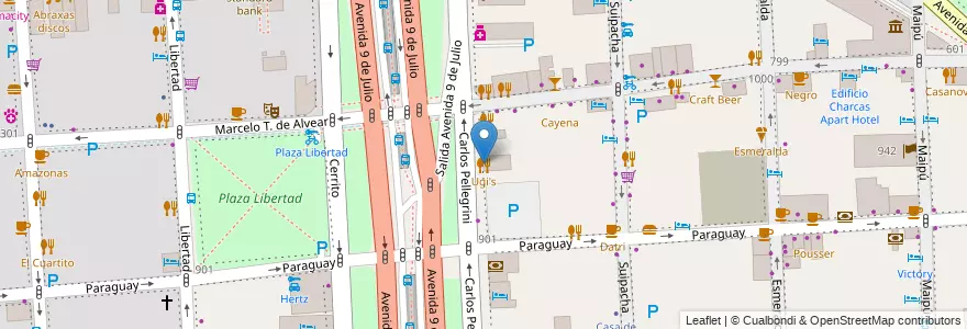 Mapa de ubicacion de Ugi's, Retiro en 아르헨티나, Ciudad Autónoma De Buenos Aires, Comuna 1, 부에노스아이레스.