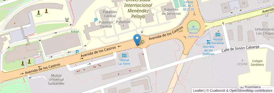 Mapa de ubicacion de UIMP en إسبانيا, كانتابريا, منطقة كانتابريا, Santander, Santander.