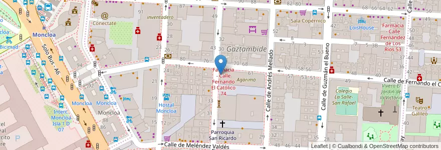 Mapa de ubicacion de ULIC Centre en إسبانيا, منطقة مدريد, منطقة مدريد, Área Metropolitana De Madrid Y Corredor Del Henares, مدريد.