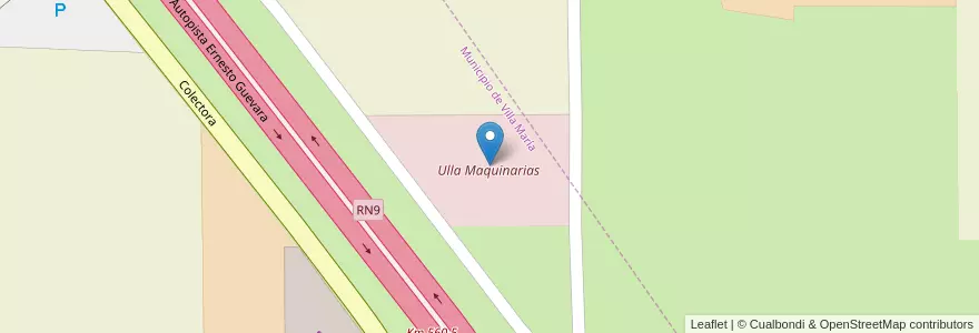 Mapa de ubicacion de Ulla Maquinarias en アルゼンチン, コルドバ州, Departamento General San Martín, Pedanía Villa María, Municipio De Villa María.